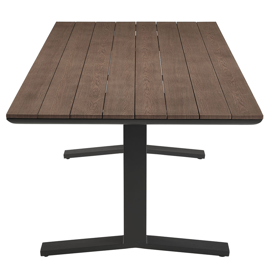 Amber 9-Piece Outdoor Patio Aluminum Dining Set in Charcoal