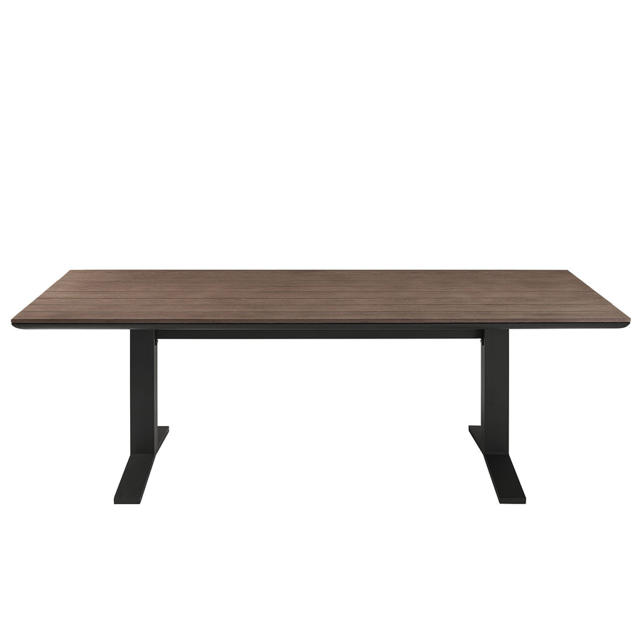 Amber 9-Piece Outdoor Patio Aluminum Dining Set in Charcoal