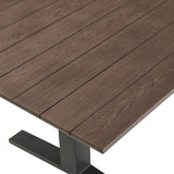Yolande 91" Outdoor Patio Aluminum Dining Table in Gray Wash Charcoal Gray