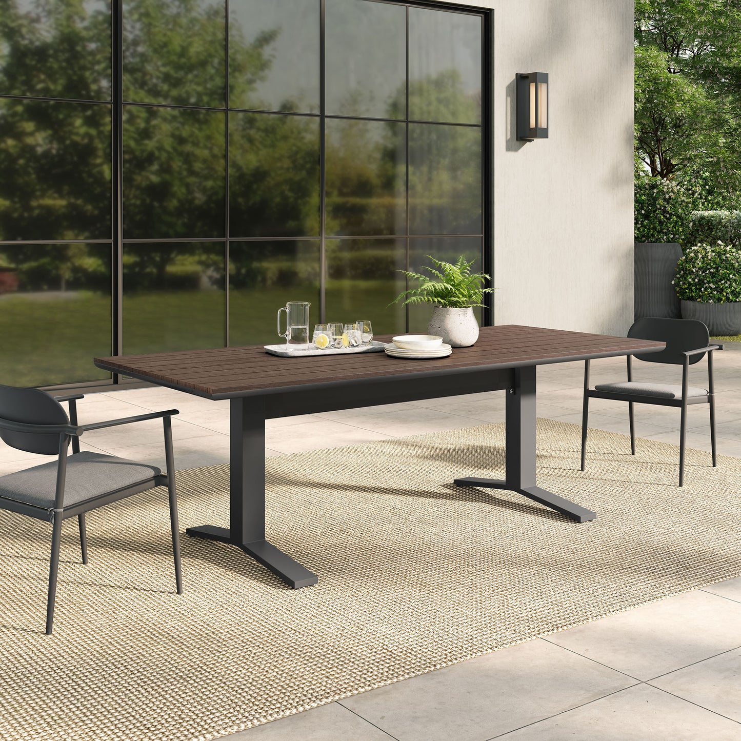 Gavelston 91" Outdoor Patio Aluminum Dining Table by Furniture For America