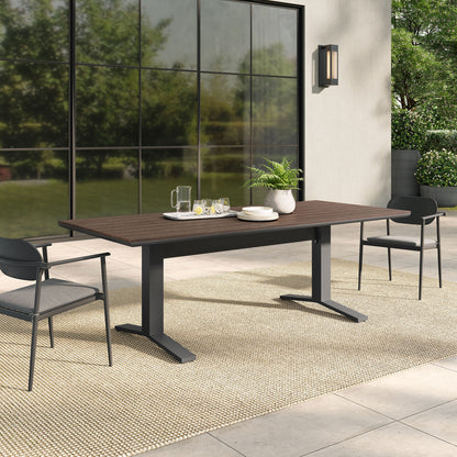 Gavelston 91" Outdoor Patio Aluminum Dining Table by Furniture For America