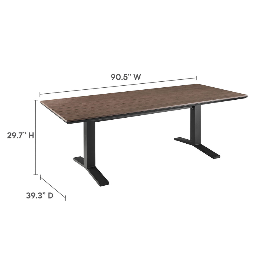 Amber 9-Piece Outdoor Patio Aluminum Dining Set in Charcoal