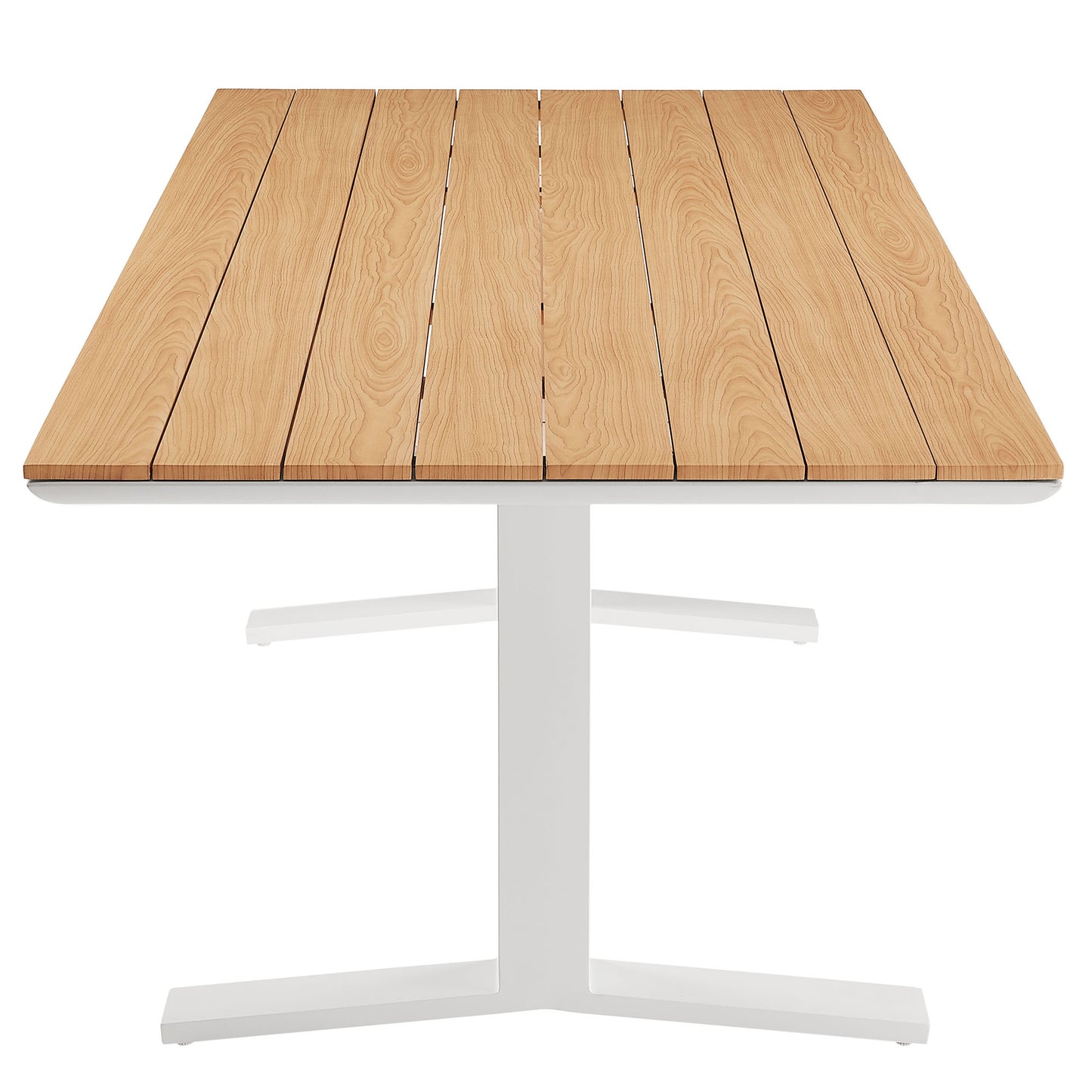 Amber 9-Piece Outdoor Patio Aluminum Dining Set in White