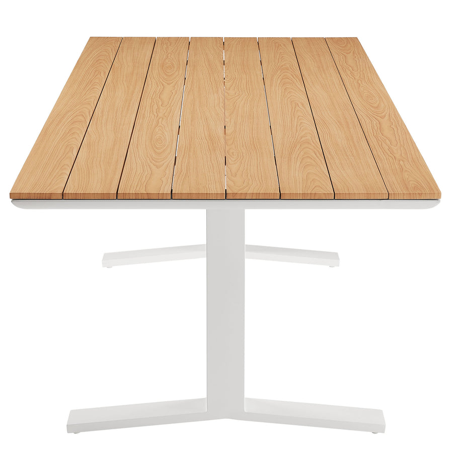 Amber 9-Piece Outdoor Patio Aluminum Dining Set in White