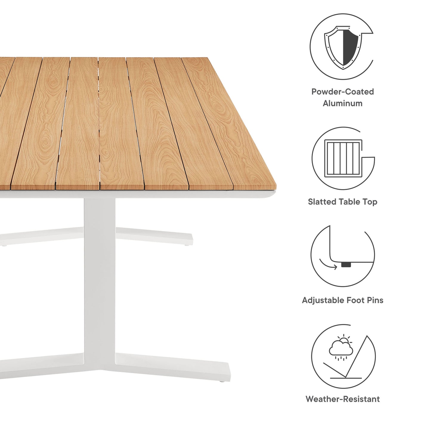 Gavelston 91" Outdoor Patio Aluminum Dining Table by Furniture For America