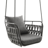 Ubeda Outdoor Patio Aluminum Swing Chair in Charcoal Charcoal