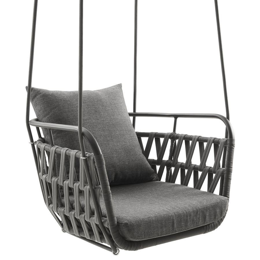Ubeda Outdoor Patio Aluminum Swing Chair in Charcoal Charcoal