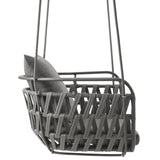 Ubeda Outdoor Patio Aluminum Swing Chair in Charcoal Charcoal
