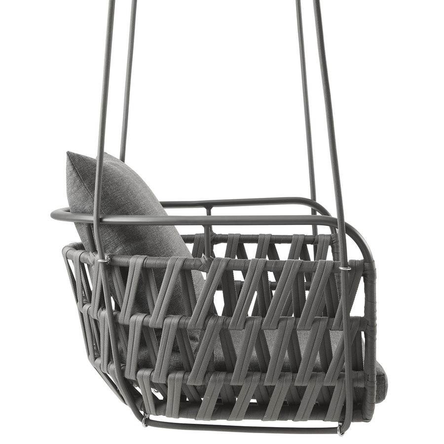 Ubeda Outdoor Patio Aluminum Swing Chair in Charcoal Charcoal