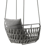 Ubeda Outdoor Patio Aluminum Swing Chair in Charcoal Charcoal
