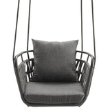 Ubeda Outdoor Patio Aluminum Swing Chair in Charcoal Charcoal