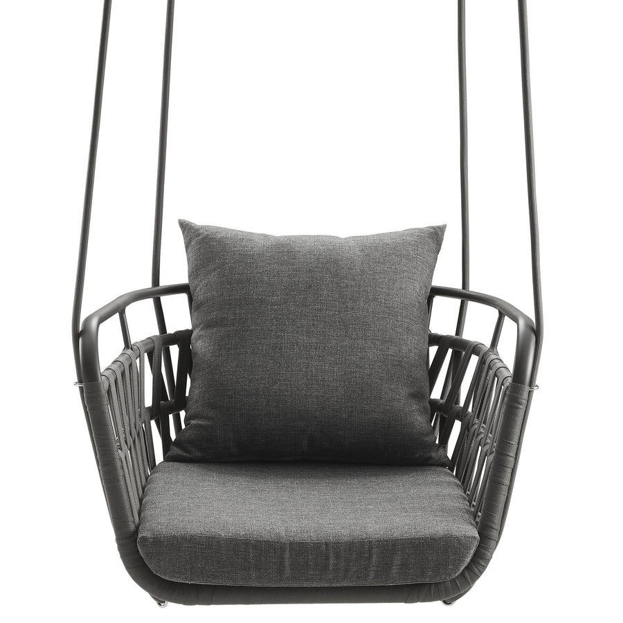 Ubeda Outdoor Patio Aluminum Swing Chair in Charcoal Charcoal