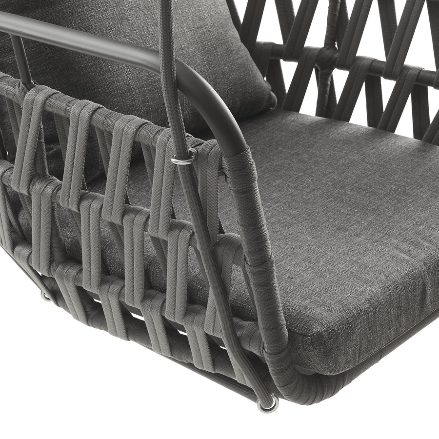 Ubeda Outdoor Patio Aluminum Swing Chair in Charcoal Charcoal