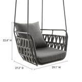 Ubeda Outdoor Patio Aluminum Swing Chair in Charcoal Charcoal