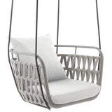 Ubeda Outdoor Patio Aluminum Swing Chair in Light Gray White