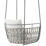 Ubeda Outdoor Patio Aluminum Swing Chair in Light Gray White