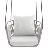 Ubeda Outdoor Patio Aluminum Swing Chair in Light Gray White