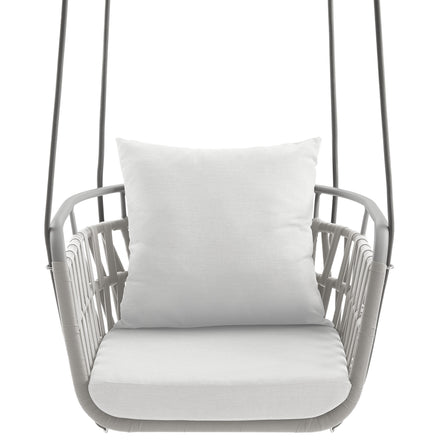 Kaliah Outdoor Patio Aluminum Swing Chair in Light Gray White