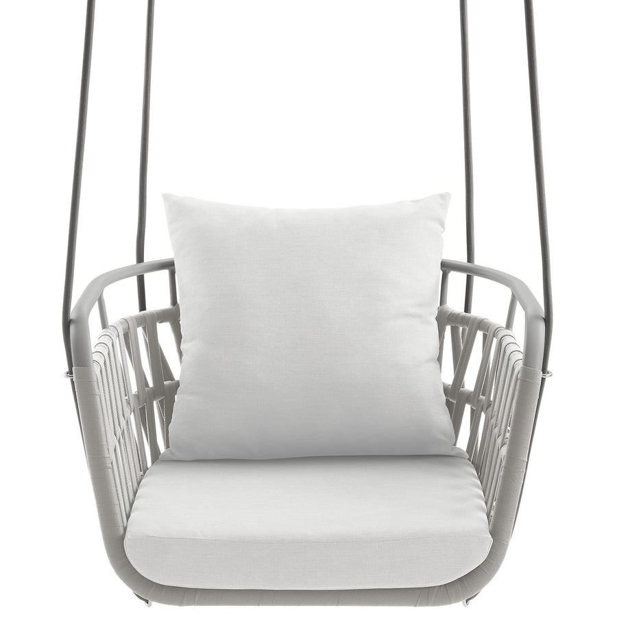Ubeda Outdoor Patio Aluminum Swing Chair in Light Gray White