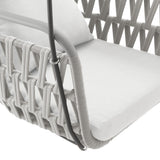 Ubeda Outdoor Patio Aluminum Swing Chair in Light Gray White