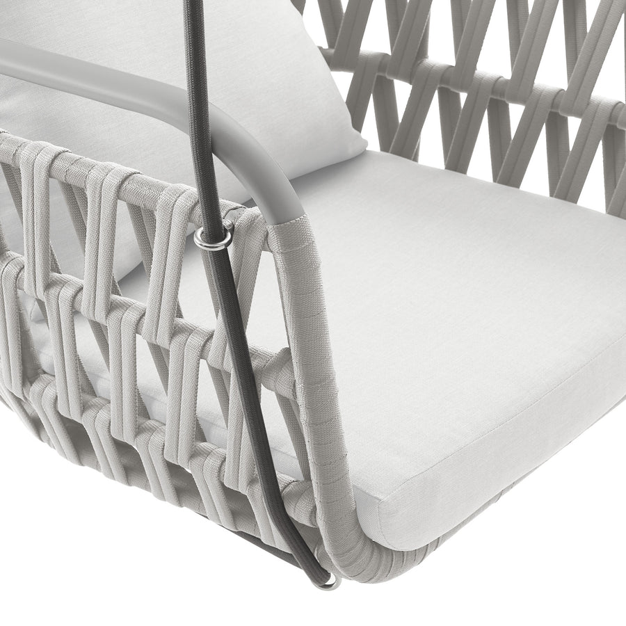 Ubeda Outdoor Patio Aluminum Swing Chair in Light Gray White