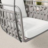 Ubeda Outdoor Patio Aluminum Swing Chair in Light Gray White