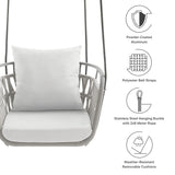 Ubeda Outdoor Patio Aluminum Swing Chair in Light Gray White