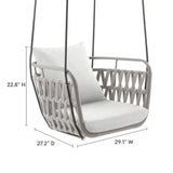 Ubeda Outdoor Patio Aluminum Swing Chair in Light Gray White