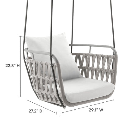 Kaliah Outdoor Patio Aluminum Swing Chair in Light Gray White