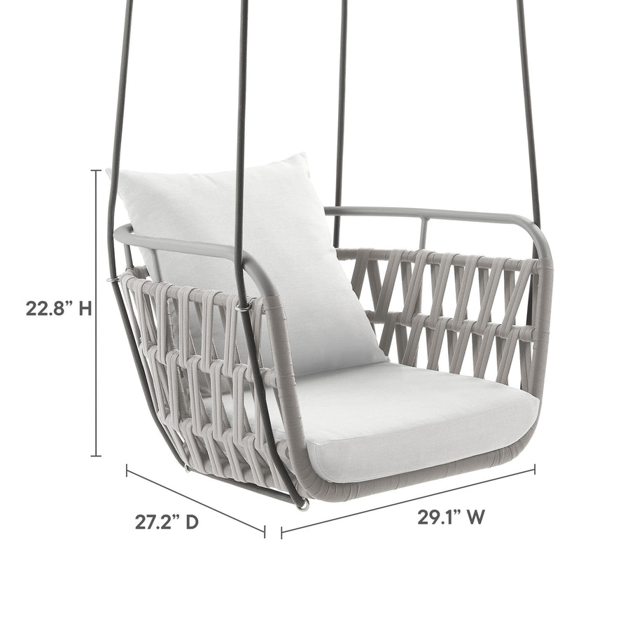 Ubeda Outdoor Patio Aluminum Swing Chair in Light Gray White