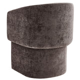 Halle Barrel Back Chenille Dining Armchair in Chocolate Brown