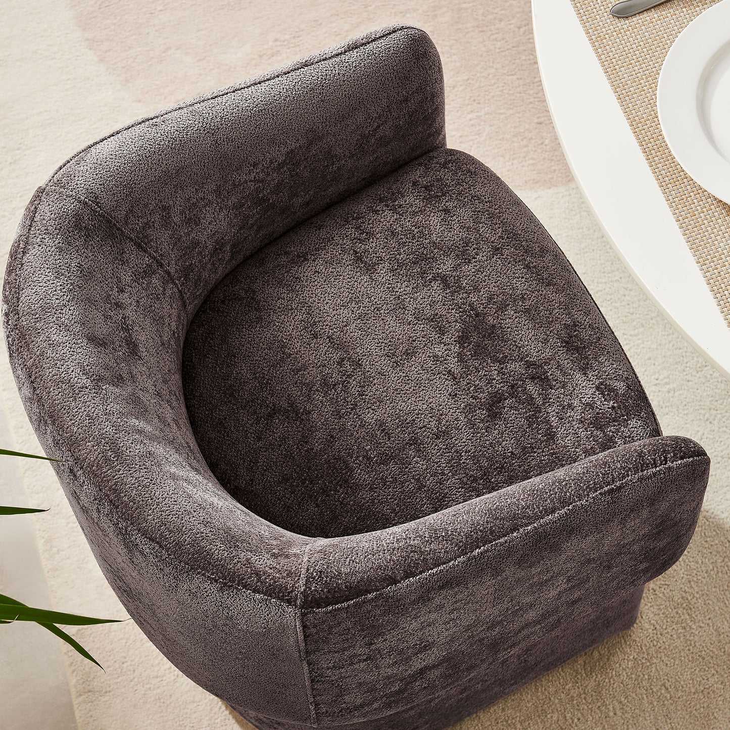 Verity Barrel Back Chenille Dining Armchair by Furniture For America
