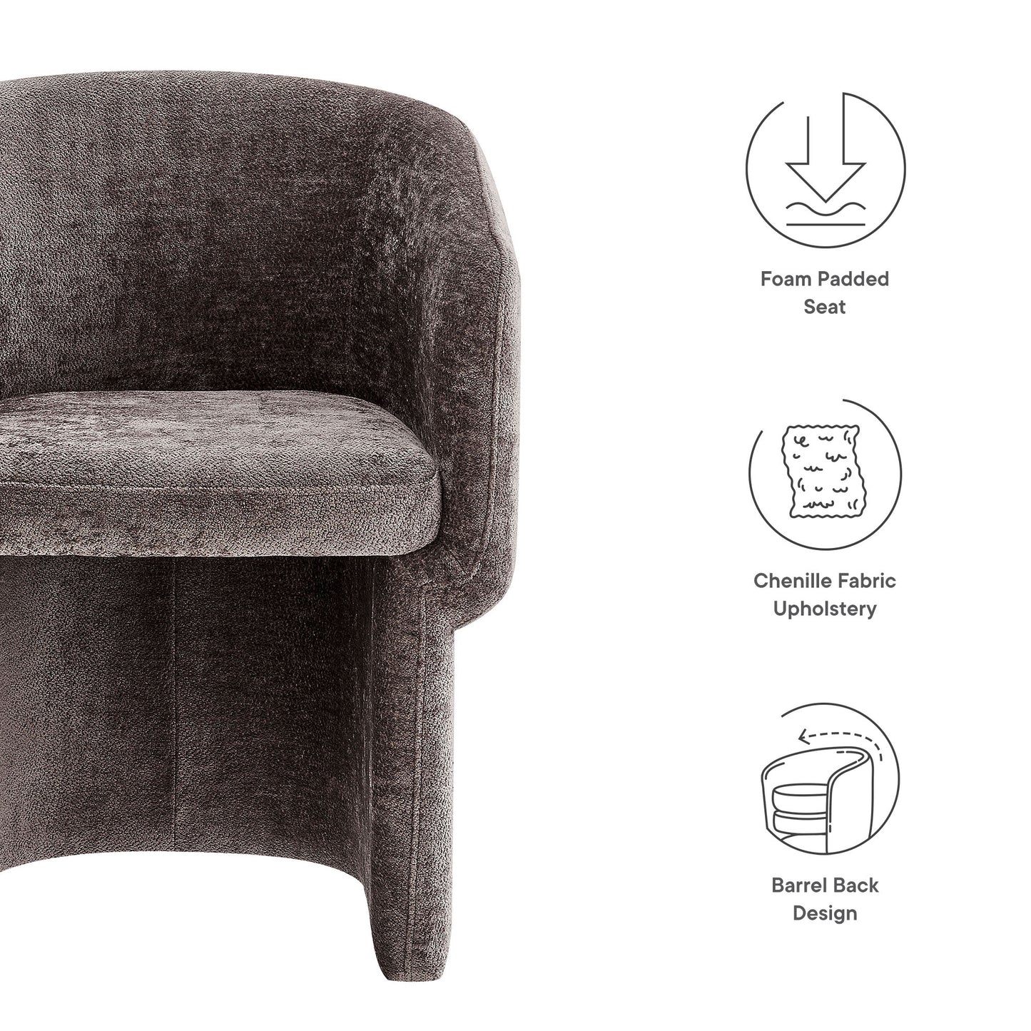 Verity Barrel Back Chenille Dining Armchair by Furniture For America