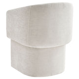 Halle Barrel Back Chenille Dining Armchair in Ivory