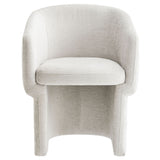 Halle Barrel Back Chenille Dining Armchair in Ivory