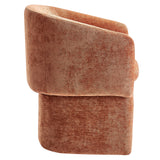 Halle Barrel Back Chenille Dining Armchair in Rust