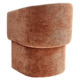 Halle Barrel Back Chenille Dining Armchair in Rust
