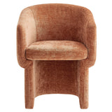 Halle Barrel Back Chenille Dining Armchair in Rust