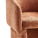 Halle Barrel Back Chenille Dining Armchair in Rust