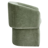 Halle Barrel Back Chenille Dining Armchair in Sage