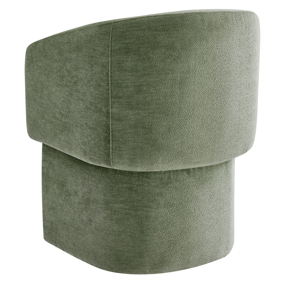 Halle Barrel Back Chenille Dining Armchair in Sage