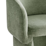 Halle Barrel Back Chenille Dining Armchair in Sage