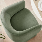 Halle Barrel Back Chenille Dining Armchair in Sage