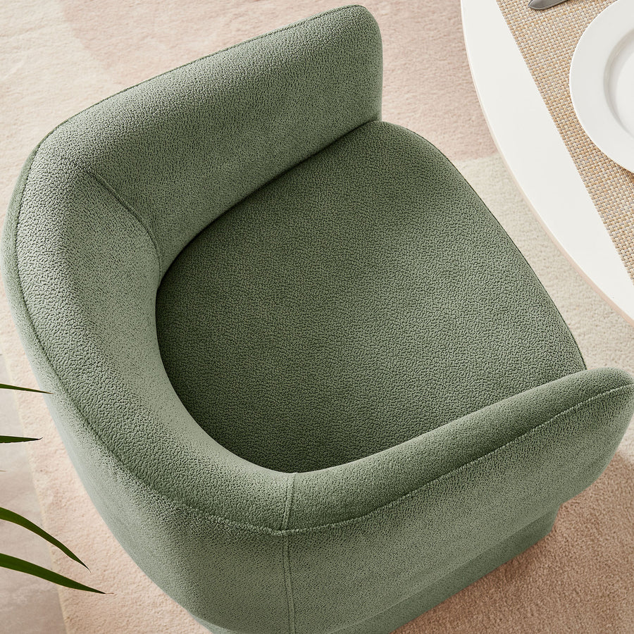 Halle Barrel Back Chenille Dining Armchair in Sage