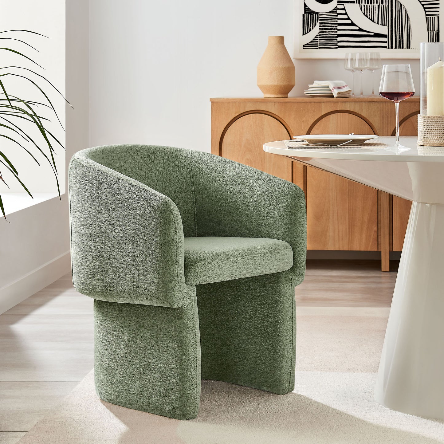 Verity Barrel Back Chenille Dining Armchair by Furniture For America