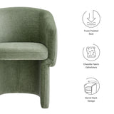 Halle Barrel Back Chenille Dining Armchair in Sage