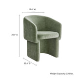 Halle Barrel Back Chenille Dining Armchair in Sage