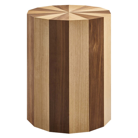 Twirl Two-Toned Wood Veneer Side Table by Furniture For America
