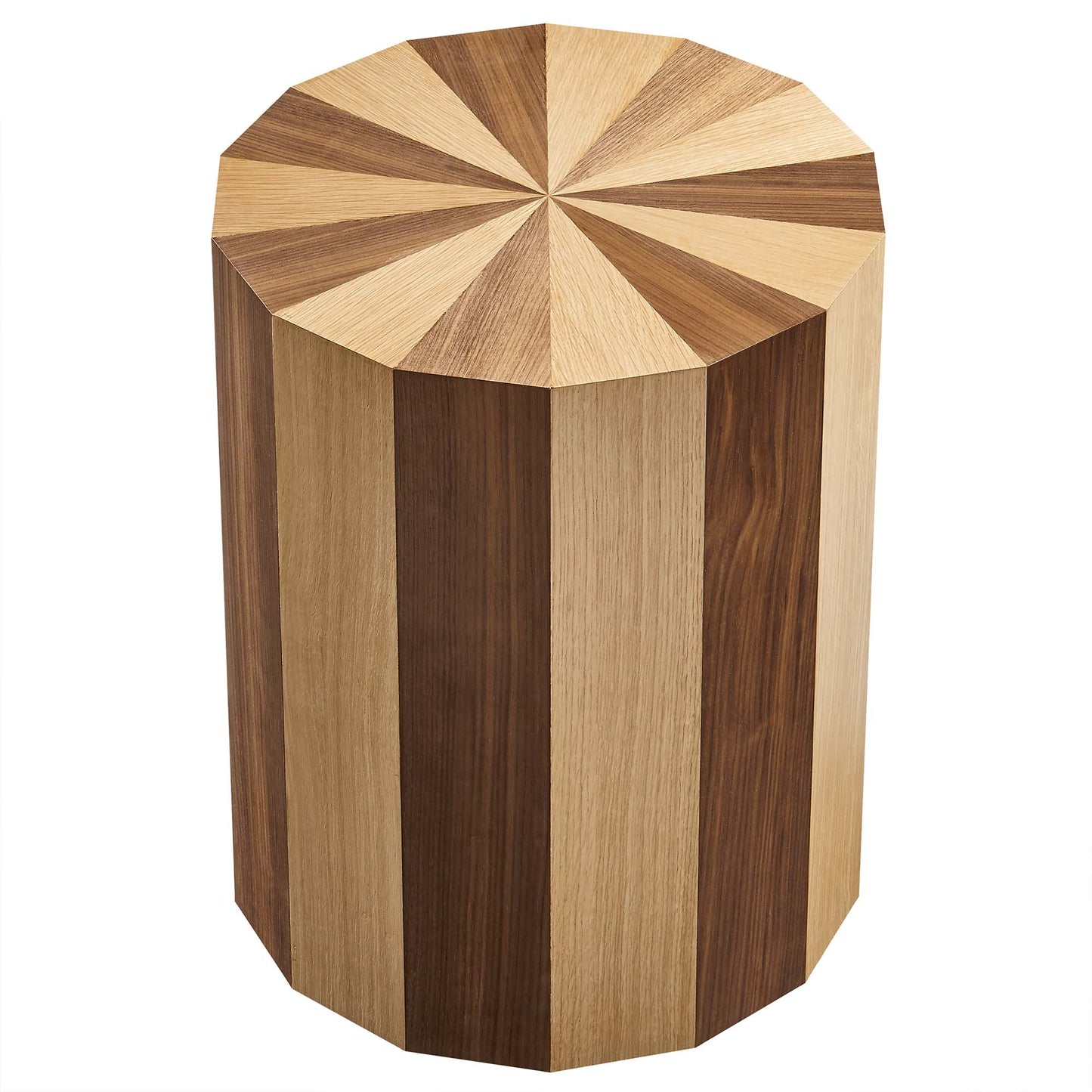 Twirl Two-Toned Wood Veneer Side Table by Furniture For America