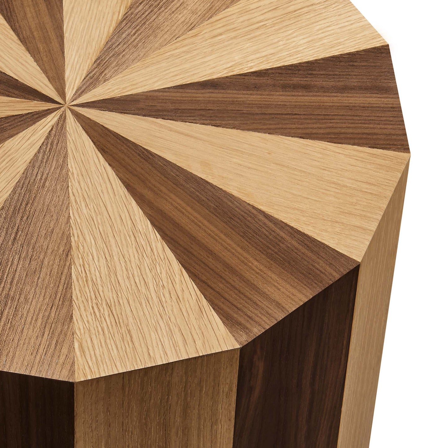 Twirl Two-Toned Wood Veneer Side Table by Furniture For America